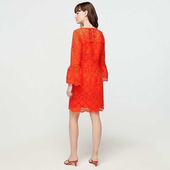 J. Crew Bell-Sleeve Dress In Embroidered Eyelet - Picture 4 of 7